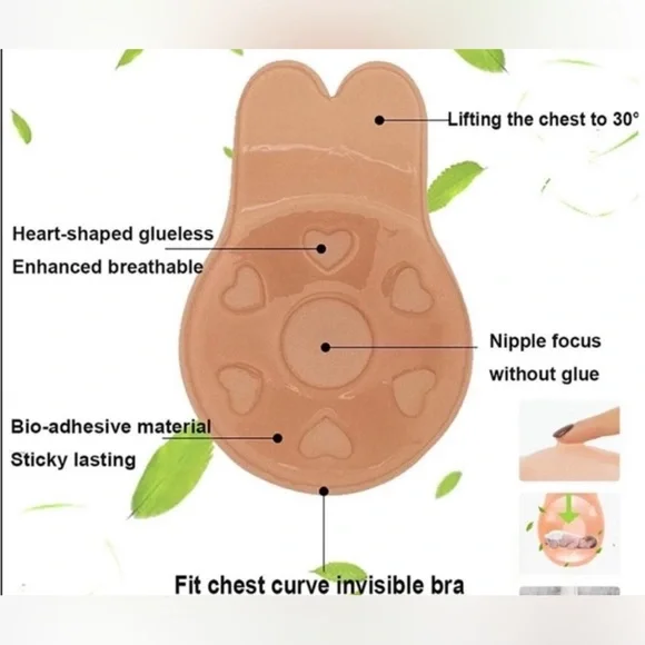 ADHESIVE BRAND NEW IN BAG SET OF 3 LIFTING INVISIBLE PADDED BRAS - Picture 5 of 6